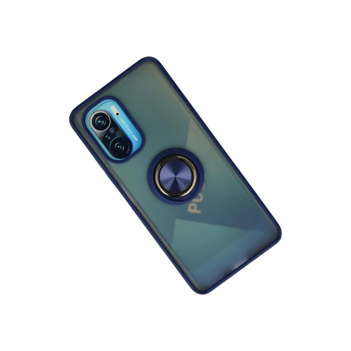 BFS  Xiaomi Redmi K40 Kılıf Montreal Yüzüklü Silikon Kapak - Lacivert