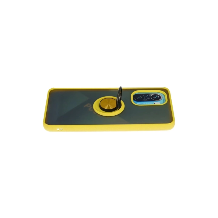 BFS  Xiaomi Redmi K40 Kılıf Montreal Yüzüklü Silikon Kapak - Sarı