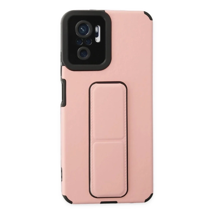 BFS  Xiaomi Redmi Note 10 Kılıf Mega Standlı Silikon - Pudra