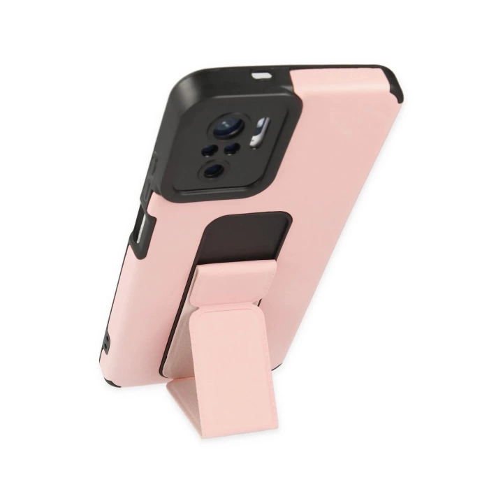 BFS  Xiaomi Redmi Note 10 Kılıf Mega Standlı Silikon - Pudra