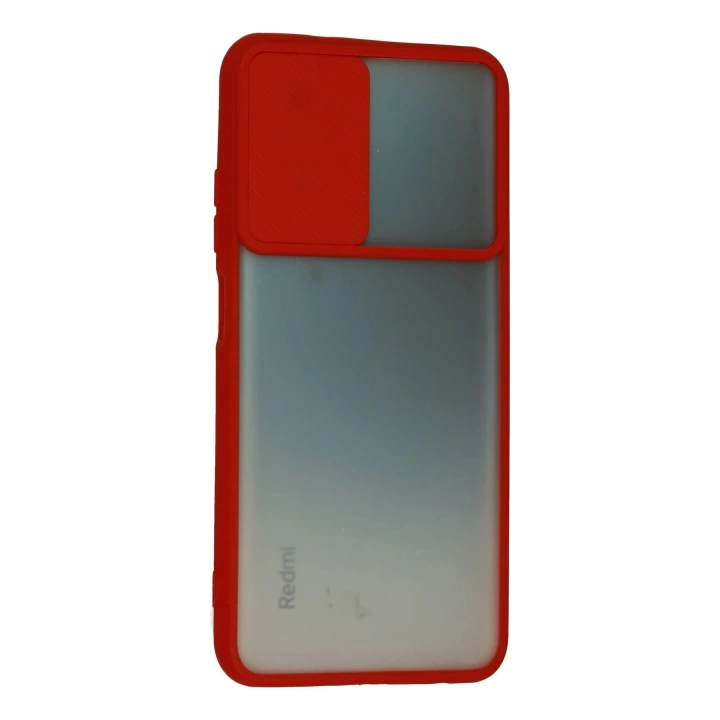 BFS  Xiaomi Redmi Note 10 Kılıf Palm Buzlu Kamera Sürgülü Silikon - Kırmızı