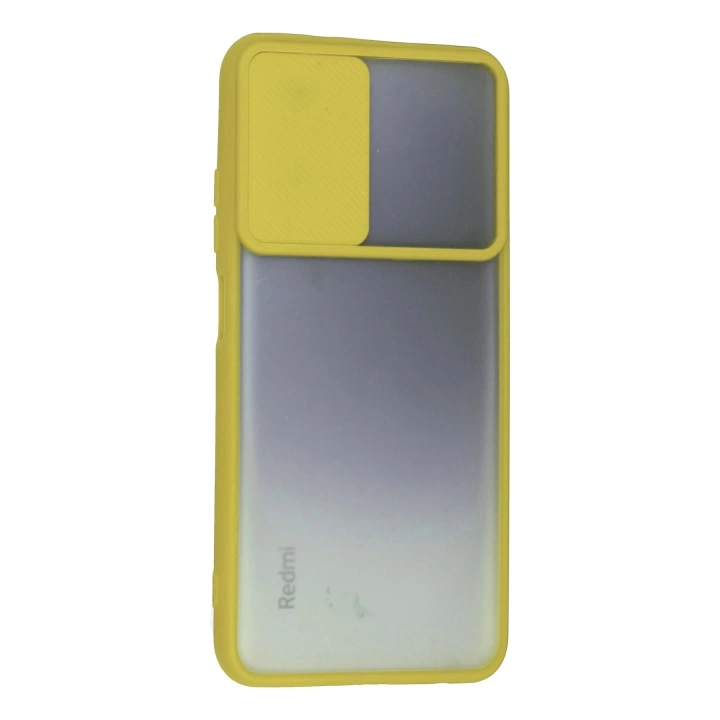 BFS  Xiaomi Redmi Note 10 Kılıf Palm Buzlu Kamera Sürgülü Silikon - Sarı