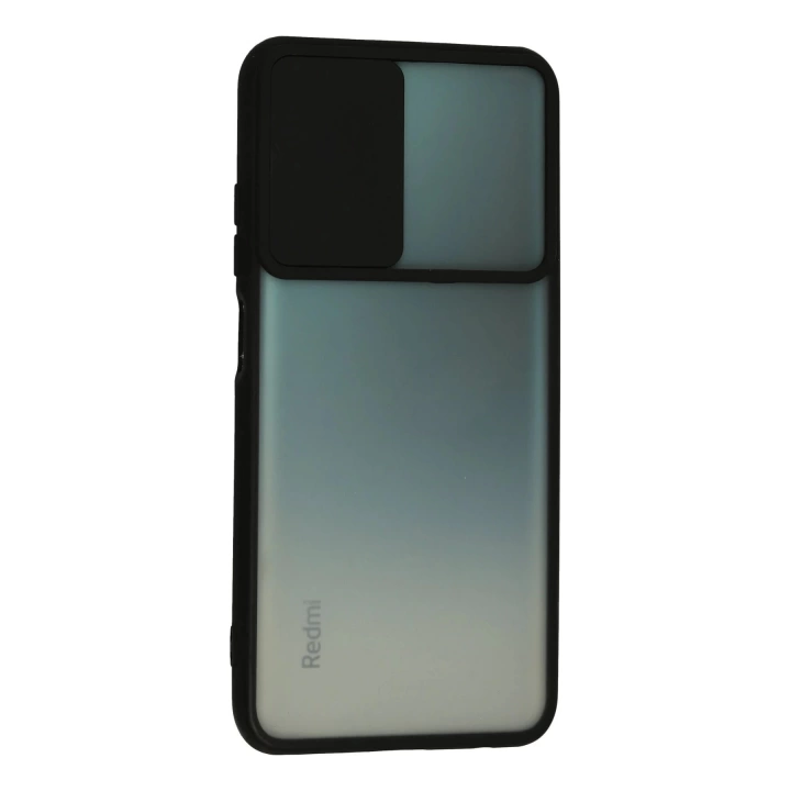 BFS  Xiaomi Redmi Note 10 Kılıf Palm Buzlu Kamera Sürgülü Silikon - Siyah