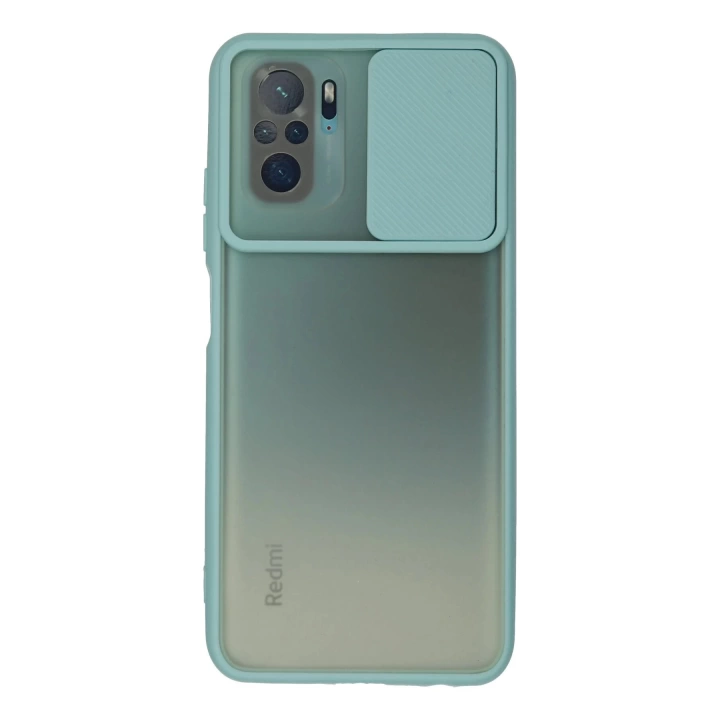 BFS  Xiaomi Redmi Note 10 Kılıf Palm Buzlu Kamera Sürgülü Silikon - Turkuaz