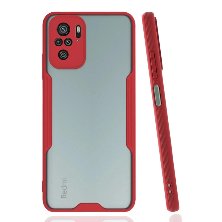 BFS  Xiaomi Redmi Note 10 Kılıf Platin Silikon - Kırmızı