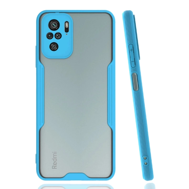 BFS  Xiaomi Redmi Note 10 Kılıf Platin Silikon - Mavi