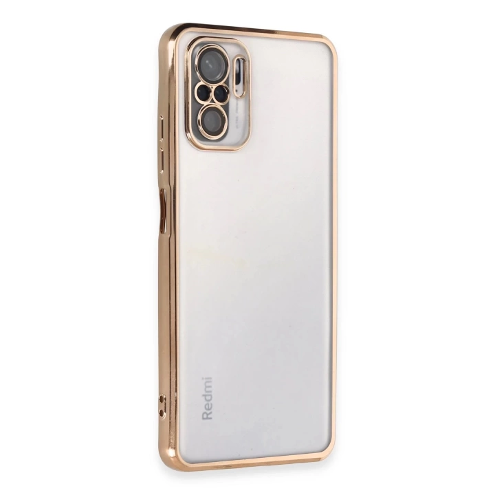 BFS  Xiaomi Redmi Note 10 Kılıf Razer Lensli Silikon - Gold
