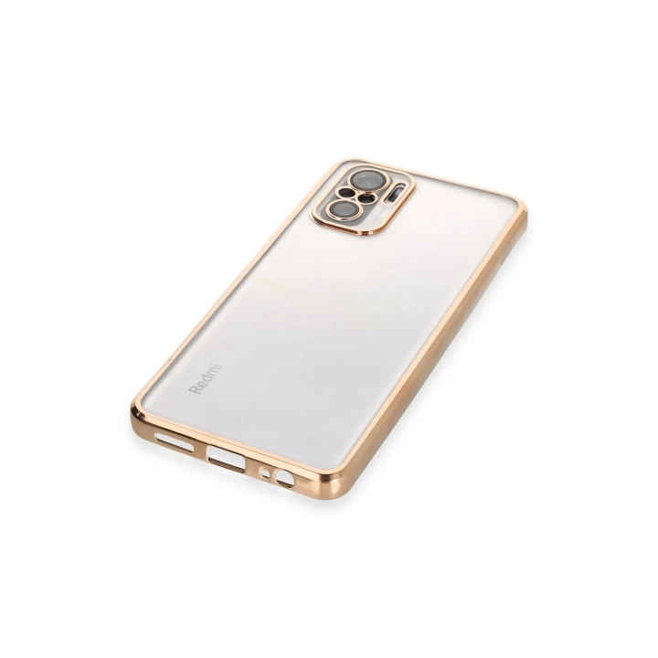 BFS  Xiaomi Redmi Note 10 Kılıf Razer Lensli Silikon - Gold