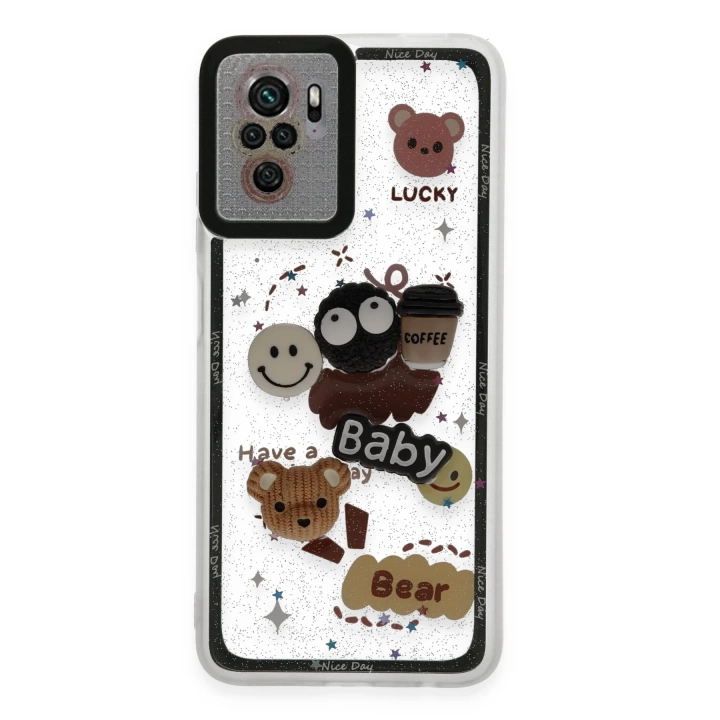 BFS  Xiaomi Redmi Note 10 Kılıf Sweet Desenli Silikon Kapak - Sarı