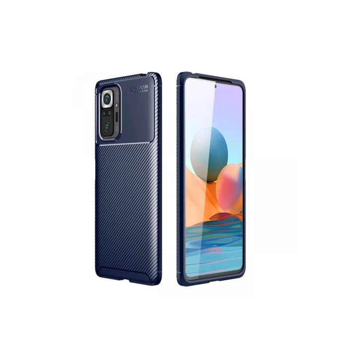BFS  Xiaomi Redmi Note 10 Pro Kılıf Auto Focus Karbon Kapak - Lacivert