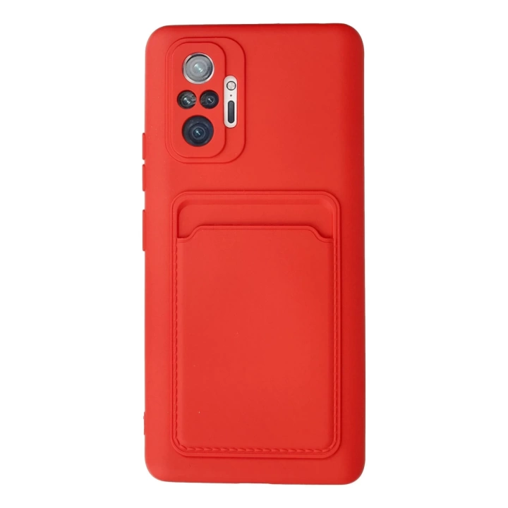 BFS  Xiaomi Redmi Note 10 Pro Kılıf Kelvin Kartvizitli Silikon - Kırmızı