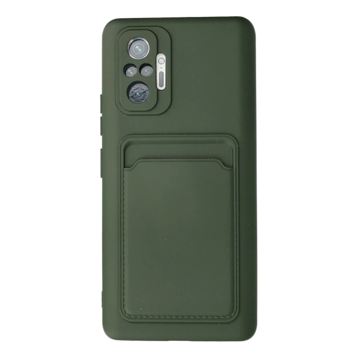 BFS  Xiaomi Redmi Note 10 Pro Kılıf Kelvin Kartvizitli Silikon - Koyu Yeşil
