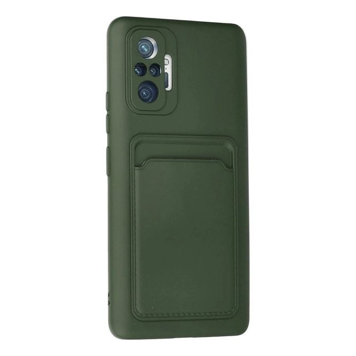 BFS  Xiaomi Redmi Note 10 Pro Kılıf Kelvin Kartvizitli Silikon - Koyu Yeşil