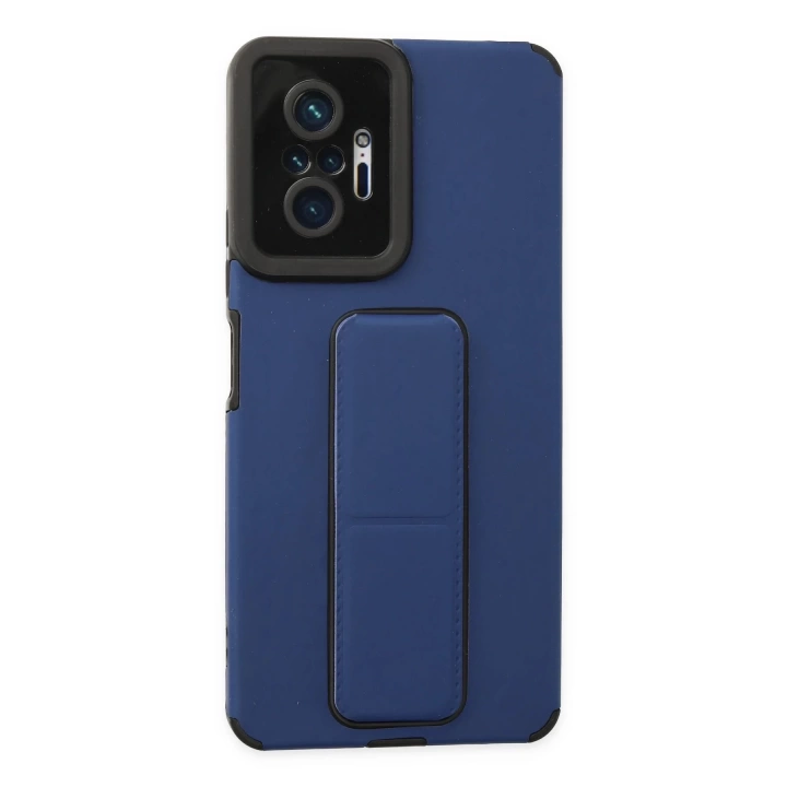 BFS  Xiaomi Redmi Note 10 Pro Kılıf Mega Standlı Silikon - Mavi