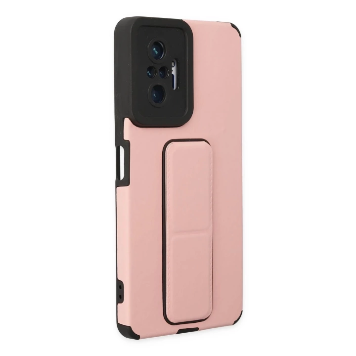 BFS  Xiaomi Redmi Note 10 Pro Kılıf Mega Standlı Silikon - Pudra