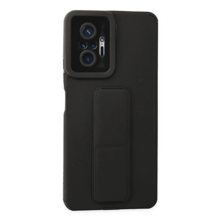 BFS  Xiaomi Redmi Note 10 Pro Kılıf Mega Standlı Silikon - Siyah