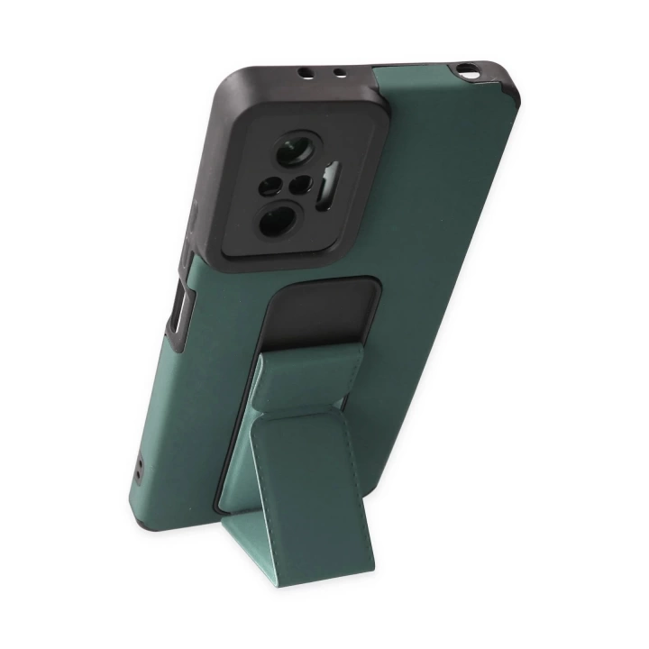 BFS  Xiaomi Redmi Note 10 Pro Kılıf Mega Standlı Silikon - Yeşil