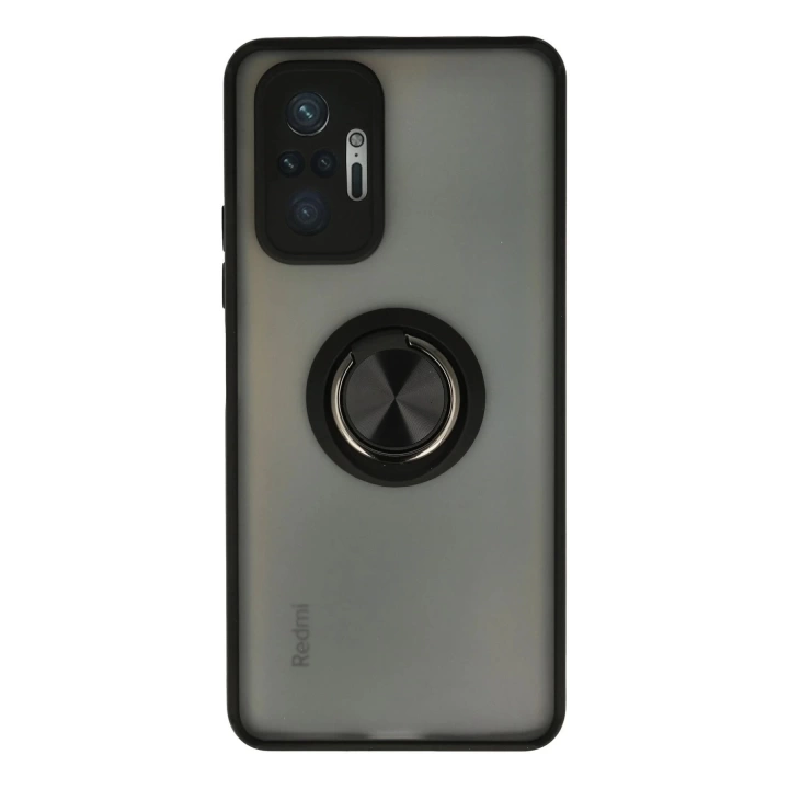 BFS  Xiaomi Redmi Note 10 Pro Kılıf Montreal Yüzüklü Silikon Kapak - Siyah