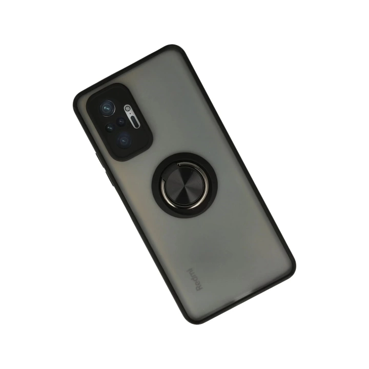 BFS  Xiaomi Redmi Note 10 Pro Kılıf Montreal Yüzüklü Silikon Kapak - Siyah