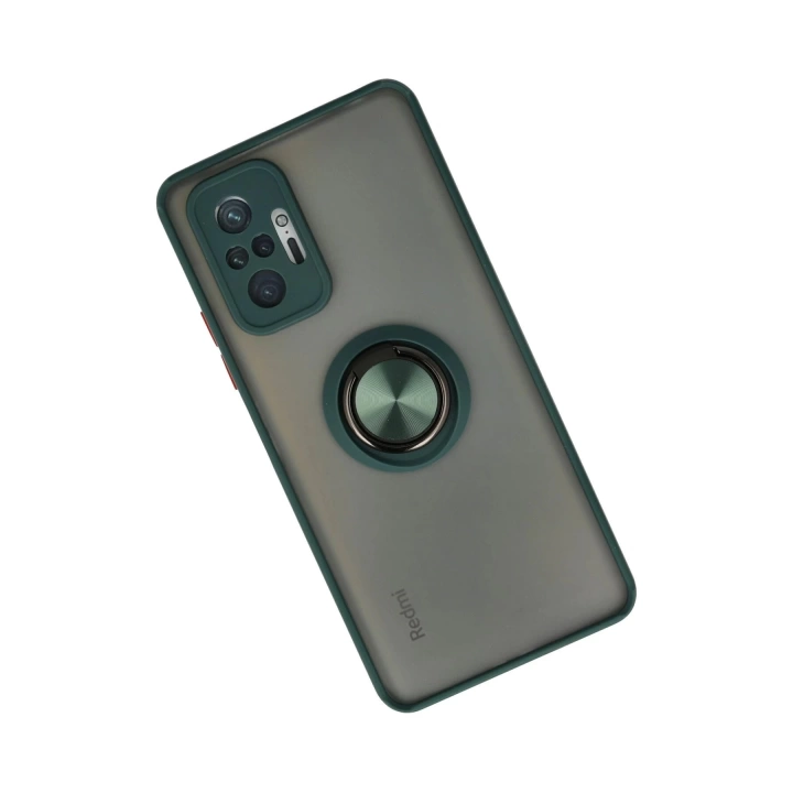 BFS  Xiaomi Redmi Note 10 Pro Kılıf Montreal Yüzüklü Silikon Kapak - Yeşil