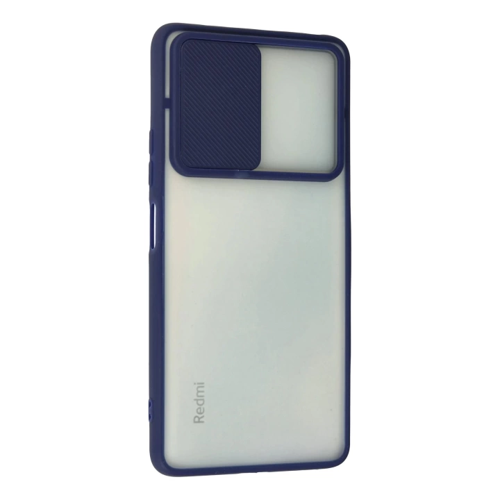 BFS  Xiaomi Redmi Note 10 Pro Kılıf Palm Buzlu Kamera Sürgülü Silikon - Lacivert