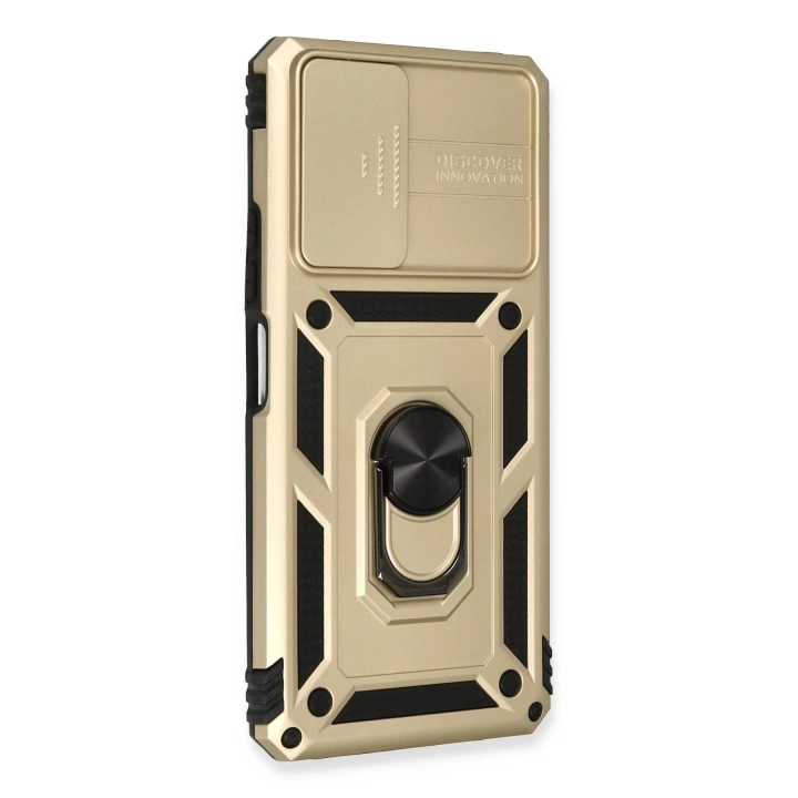 BFS  Xiaomi Redmi Note 10 Pro Kılıf Pars Lens Yüzüklü Silikon - Gold