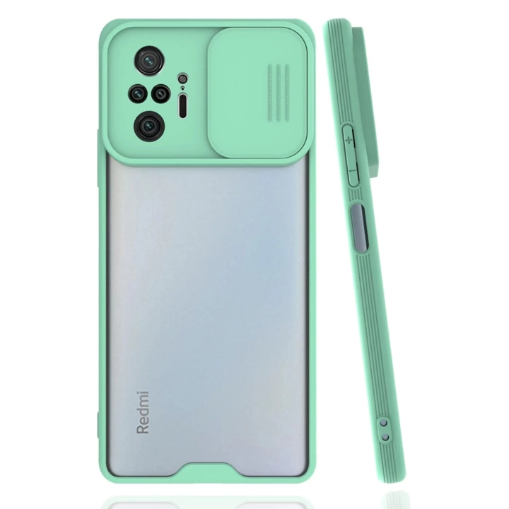 BFS  Xiaomi Redmi Note 10 Pro Kılıf Platin Kamera Koruma Silikon - Açık Yeşil