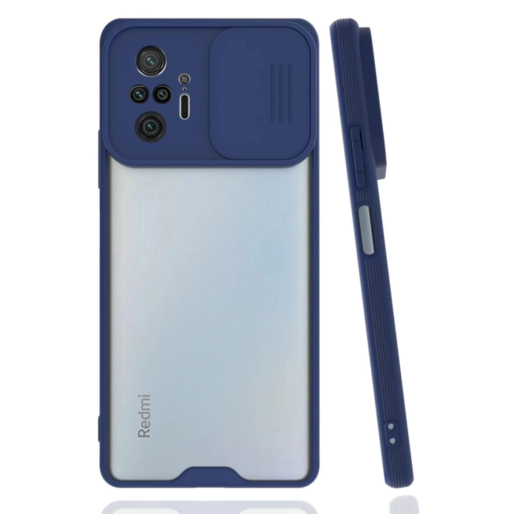 BFS  Xiaomi Redmi Note 10 Pro Kılıf Platin Kamera Koruma Silikon - Lacivert