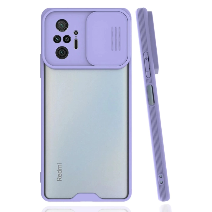 BFS  Xiaomi Redmi Note 10 Pro Kılıf Platin Kamera Koruma Silikon - Lila