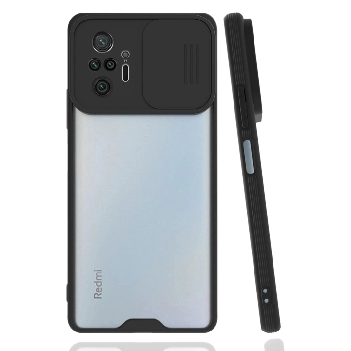 BFS  Xiaomi Redmi Note 10 Pro Kılıf Platin Kamera Koruma Silikon - Siyah
