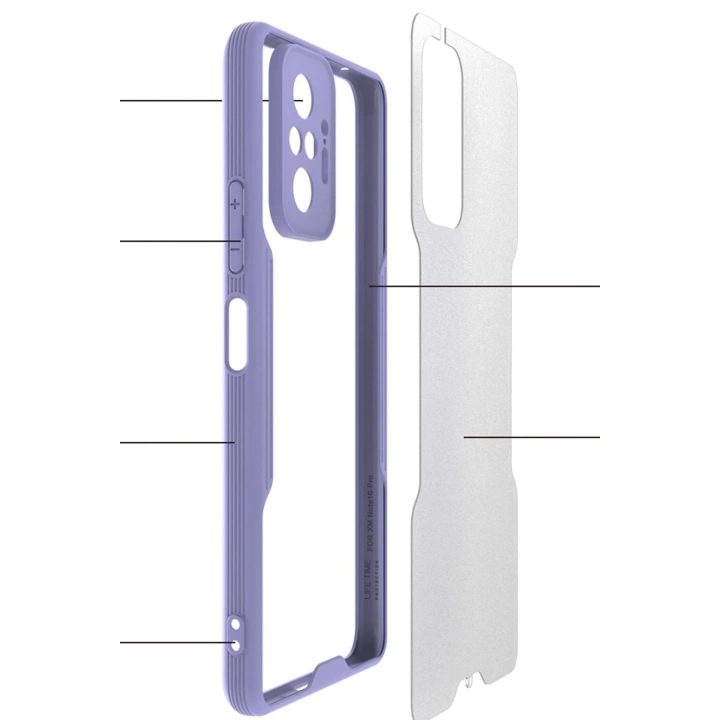 BFS  Xiaomi Redmi Note 10 Pro Kılıf Platin Silikon - Mavi