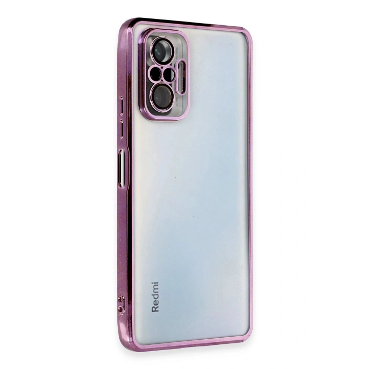 BFS  Xiaomi Redmi Note 10 Pro Kılıf Razer Lensli Silikon - Mor