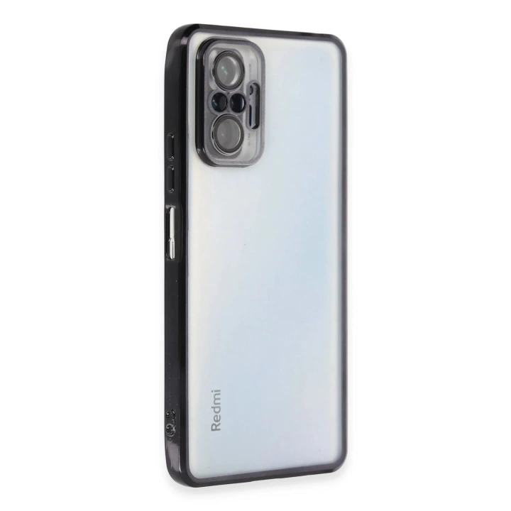 BFS  Xiaomi Redmi Note 10 Pro Kılıf Razer Lensli Silikon - Siyah