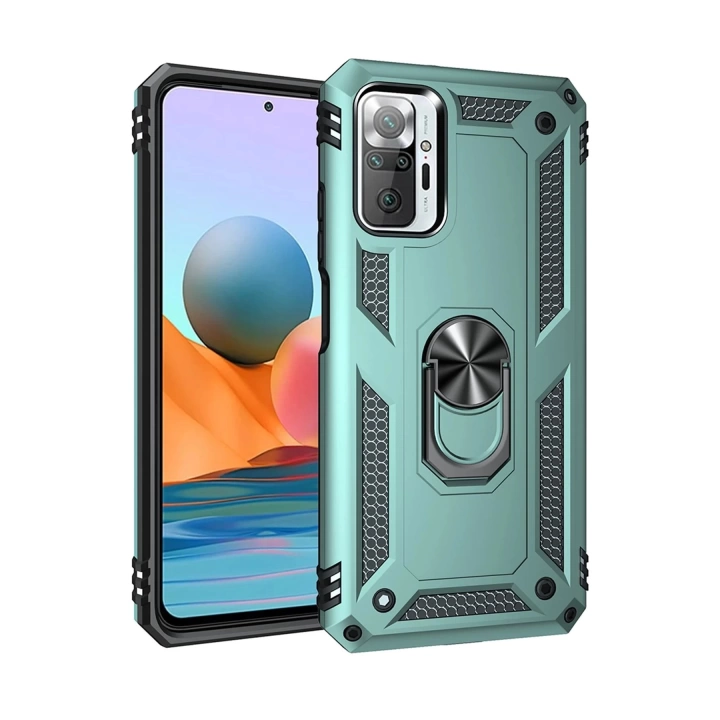BFS  Xiaomi Redmi Note 10 Pro Kılıf Sofya Yüzüklü Silikon Kapak - Yeşil