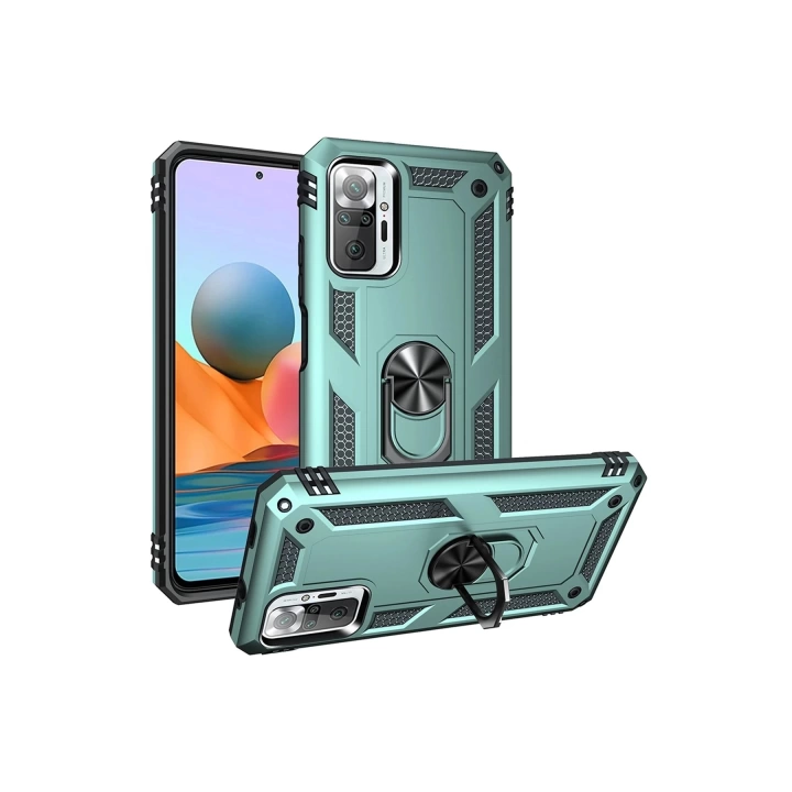 BFS  Xiaomi Redmi Note 10 Pro Kılıf Sofya Yüzüklü Silikon Kapak - Yeşil