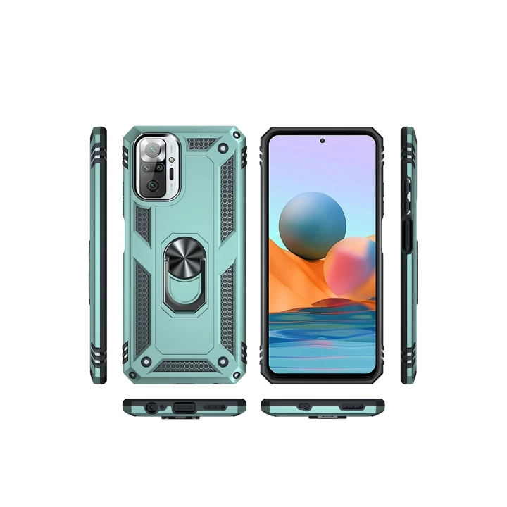 BFS  Xiaomi Redmi Note 10 Pro Kılıf Sofya Yüzüklü Silikon Kapak - Yeşil