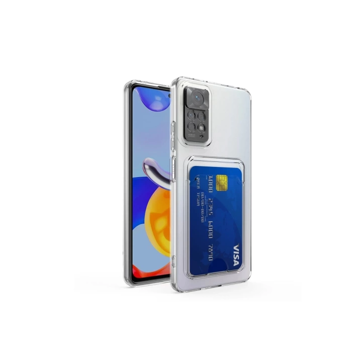 BFS  Xiaomi Redmi Note 11 Kılıf Kart Şeffaf Silikon - Şeffaf