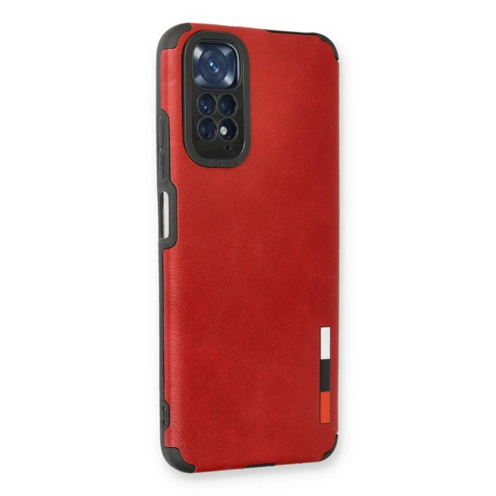 BFS  Xiaomi Redmi Note 11 Kılıf Loop Deri Silikon - Kırmızı