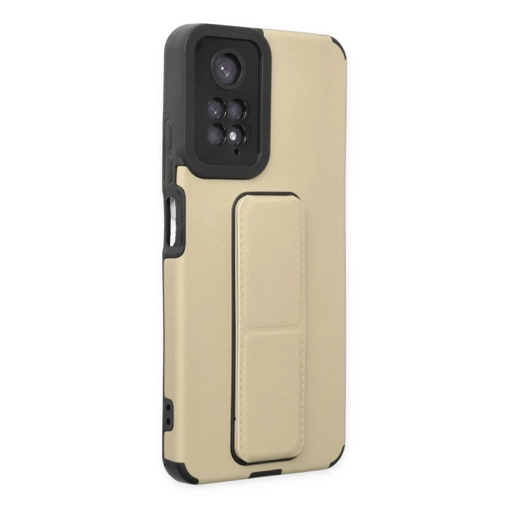 BFS  Xiaomi Redmi Note 11 Kılıf Mega Standlı Silikon - Gold