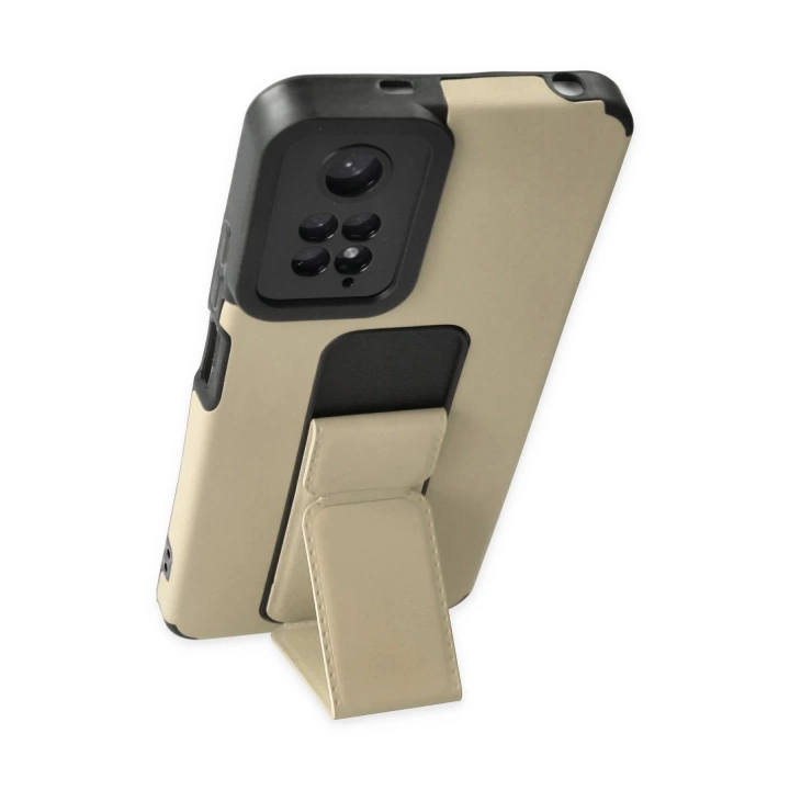 BFS  Xiaomi Redmi Note 11 Kılıf Mega Standlı Silikon - Gold