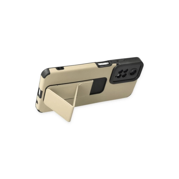 BFS  Xiaomi Redmi Note 11 Kılıf Mega Standlı Silikon - Gold
