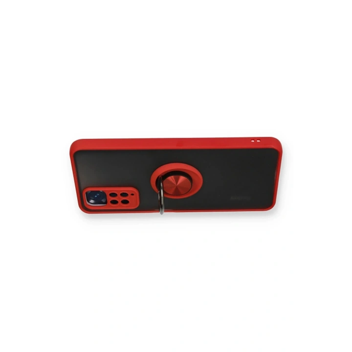 BFS Xiaomi Redmi Note 11 Kılıf Montreal Yüzüklü Silikon Kapak - Kırmızı