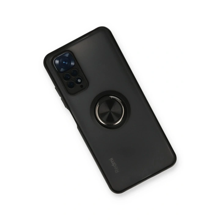 BFS Xiaomi Redmi Note 11 Kılıf Montreal Yüzüklü Silikon Kapak - Siyah