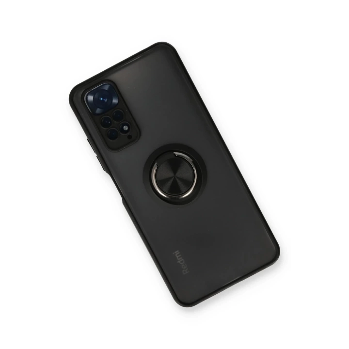 BFS Xiaomi Redmi Note 11 Kılıf Montreal Yüzüklü Silikon Kapak - Siyah
