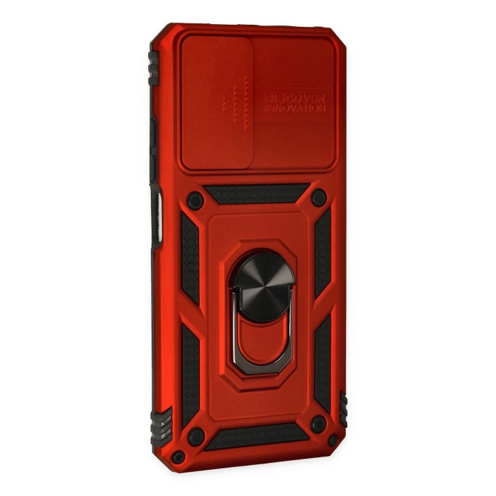 BFS Xiaomi Redmi Note 11 Kılıf Pars Lens Yüzüklü Silikon - Kırmızı