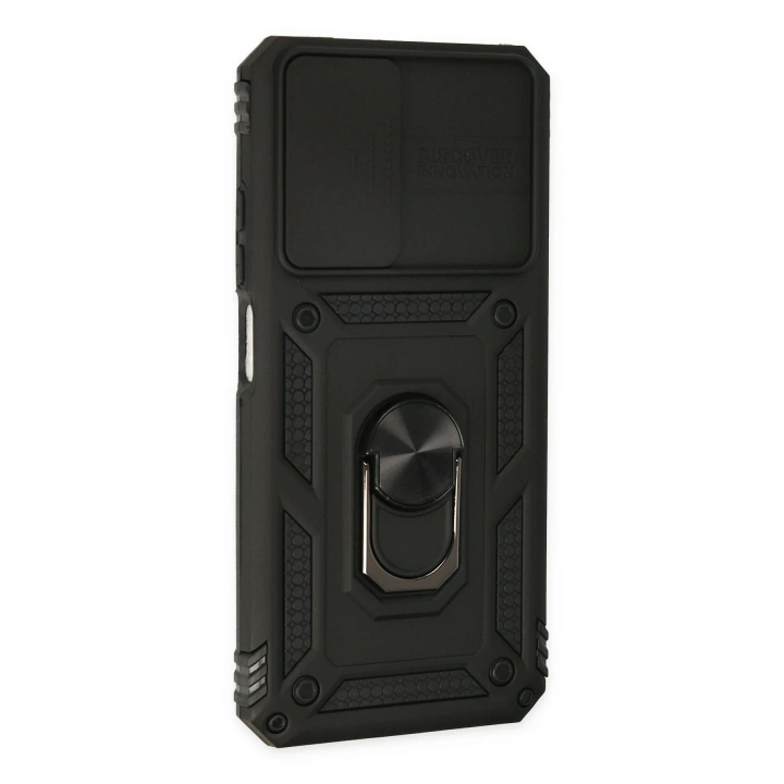 BFS  Xiaomi Redmi Note 11 Kılıf Pars Lens Yüzüklü Silikon - Siyah