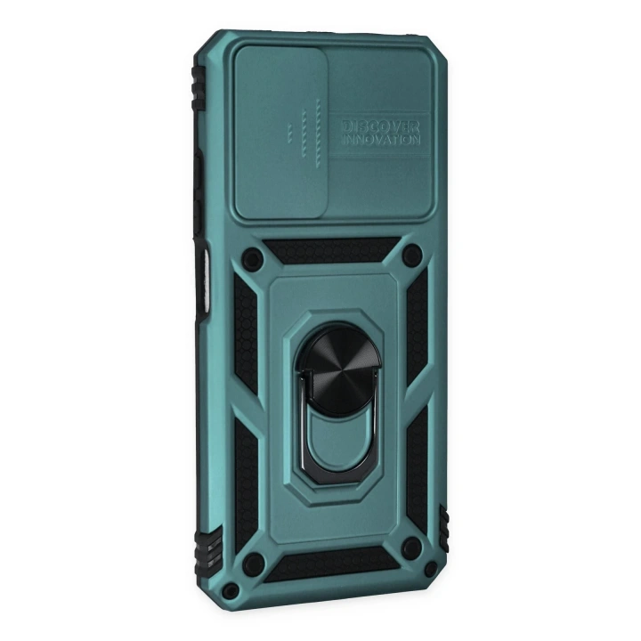 BFS  Xiaomi Redmi Note 11 Kılıf Pars Lens Yüzüklü Silikon - Yeşil