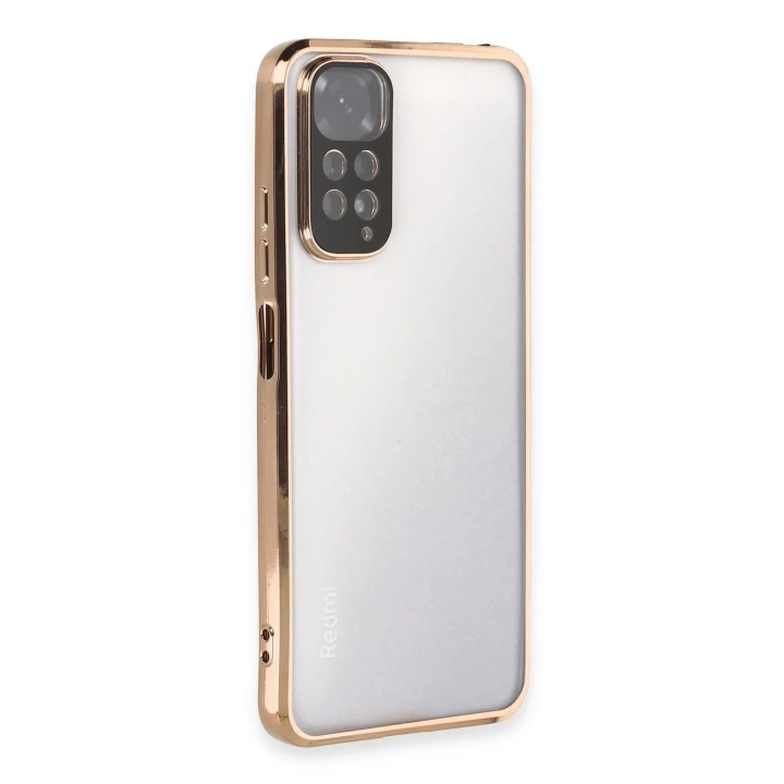 BFS  Xiaomi Redmi Note 11 Kılıf Razer Lensli Silikon - Gold