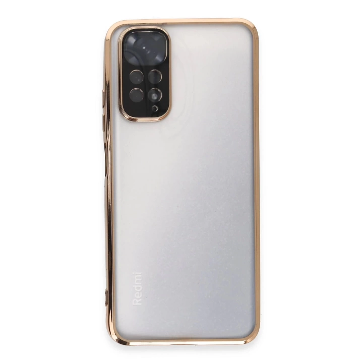 BFS  Xiaomi Redmi Note 11 Kılıf Razer Lensli Silikon - Gold
