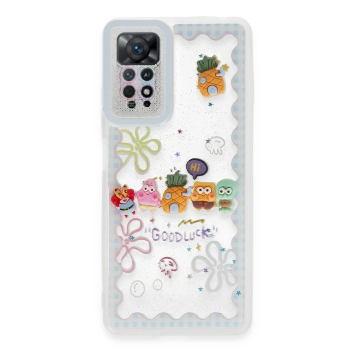 BFS  Xiaomi Redmi Note 11 Kılıf Sweet Desenli Silikon Kapak - Açık Mavi